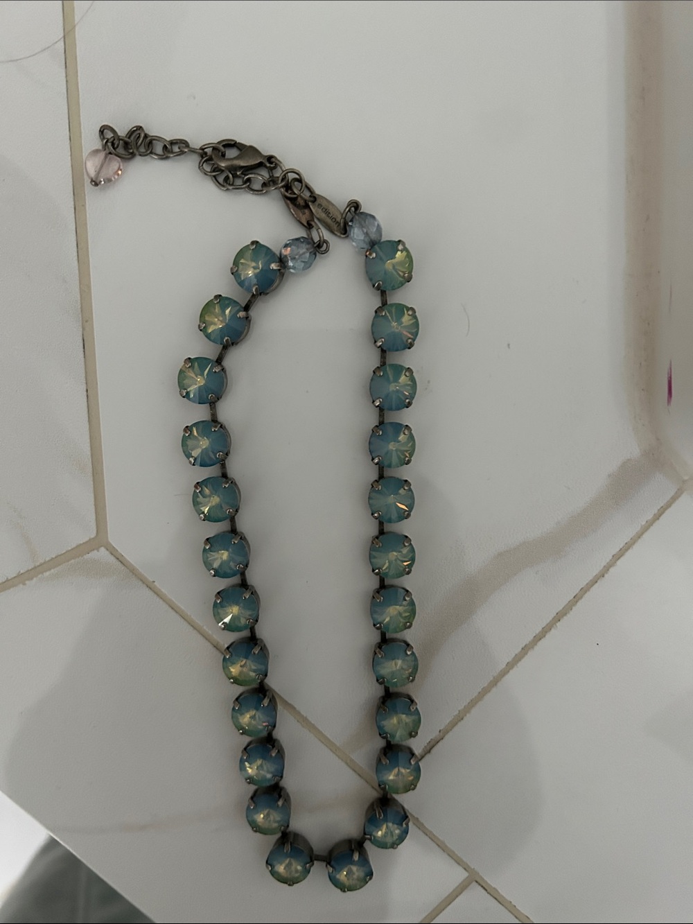 Sabika Teal-Blue Crystal Necklace